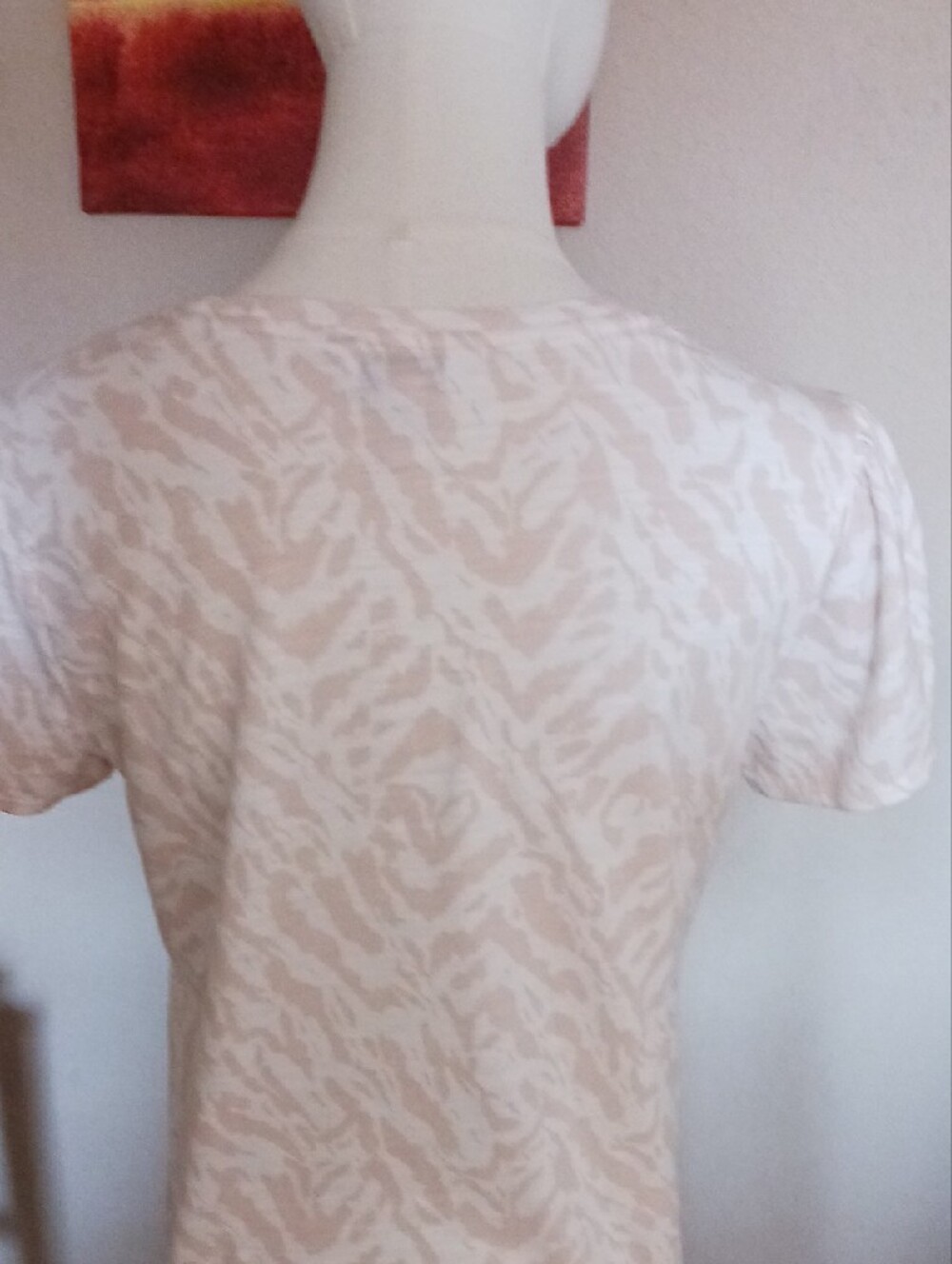 Nine West Pale Pink Patterned Short Sleeve Tee - Picture 8 of 13